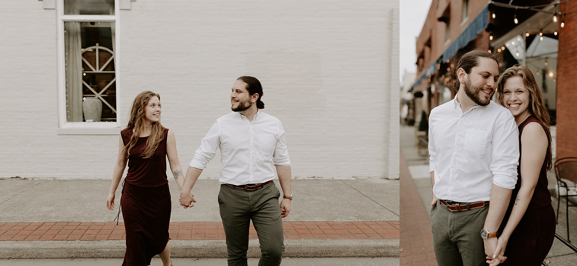 downtown Franklin, TN engagement photos