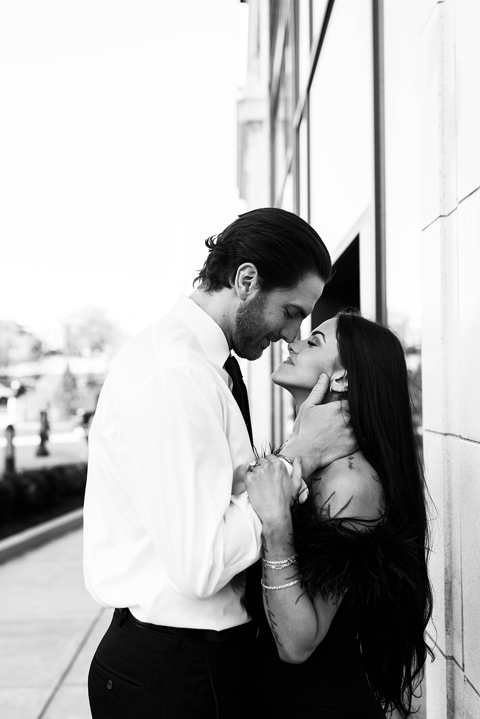 black and white photos vs color; sophisticated engagement session; elegant; luxury