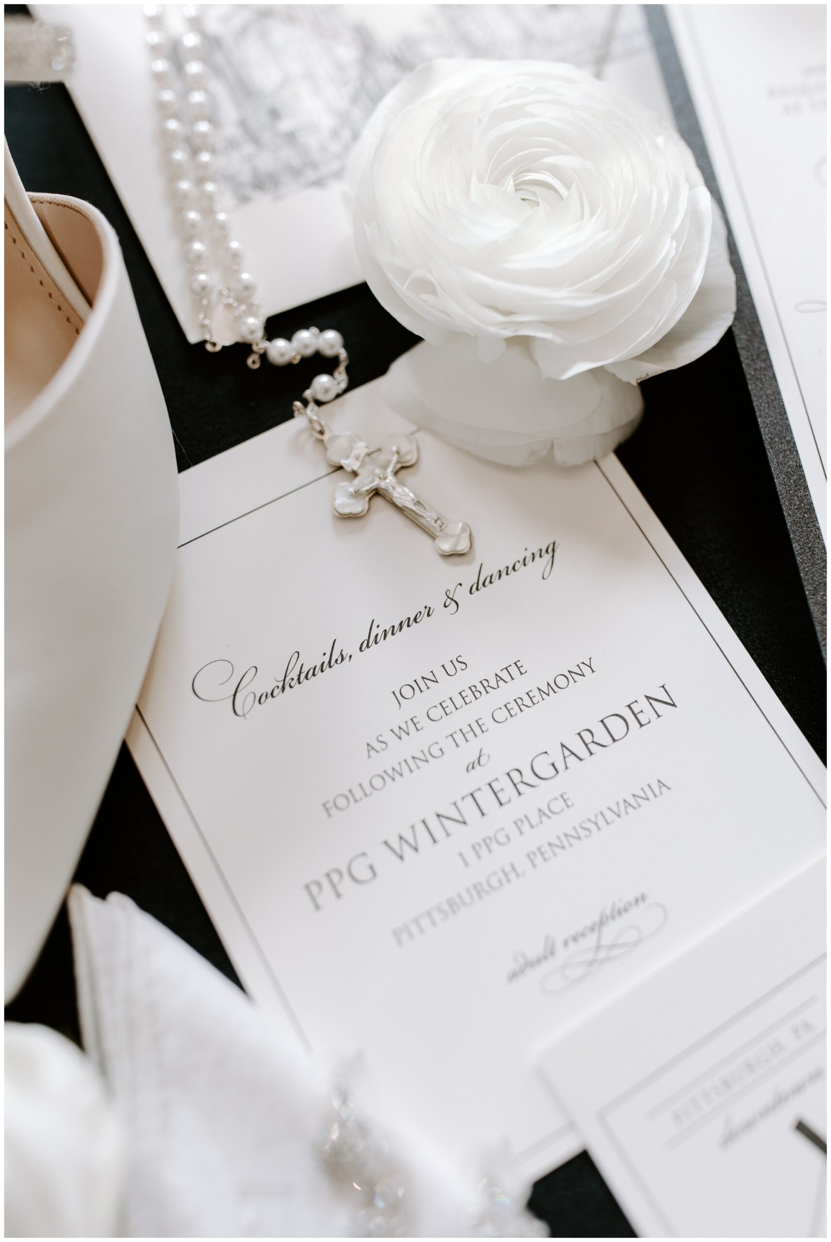 lay flat wedding details; wedding invitation suite
