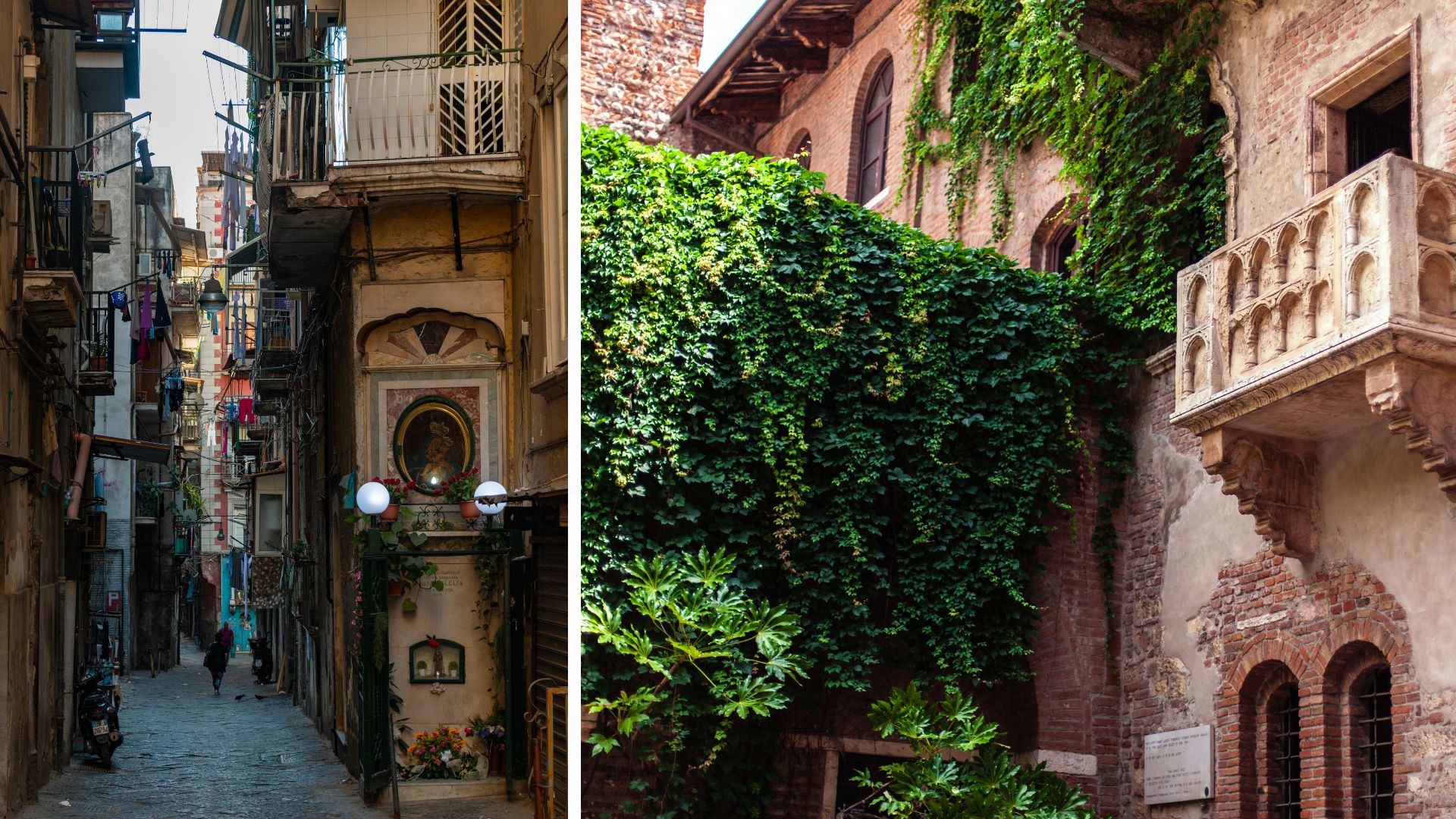 Naples and the Romeo & Juliet Balcony in Verona, Italy