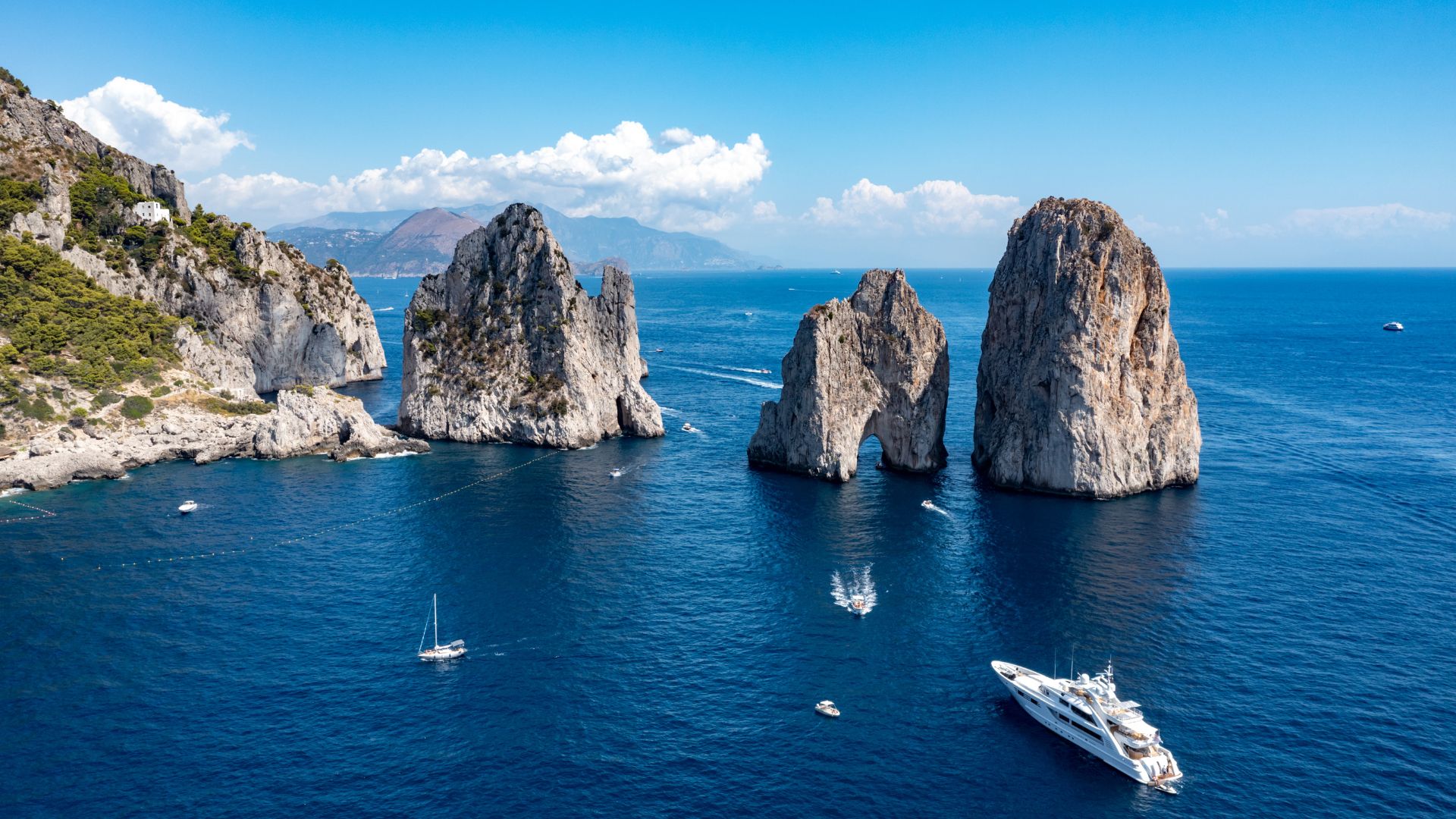 Italy coastline and stone arches